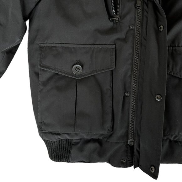 Men's Down Bomber with Faux Fur Trim and Removable Hood - Picture 4 of 8